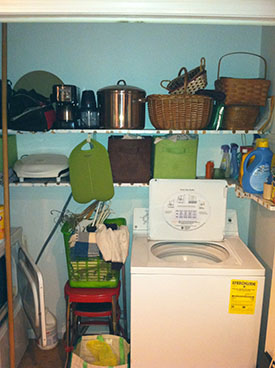 laundry room organization project before view